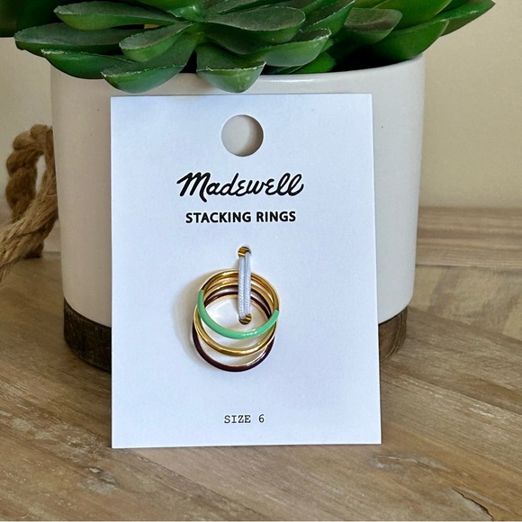 Madewell Colorblock Enamel Stacking Ring Set - Picture 5 of 11